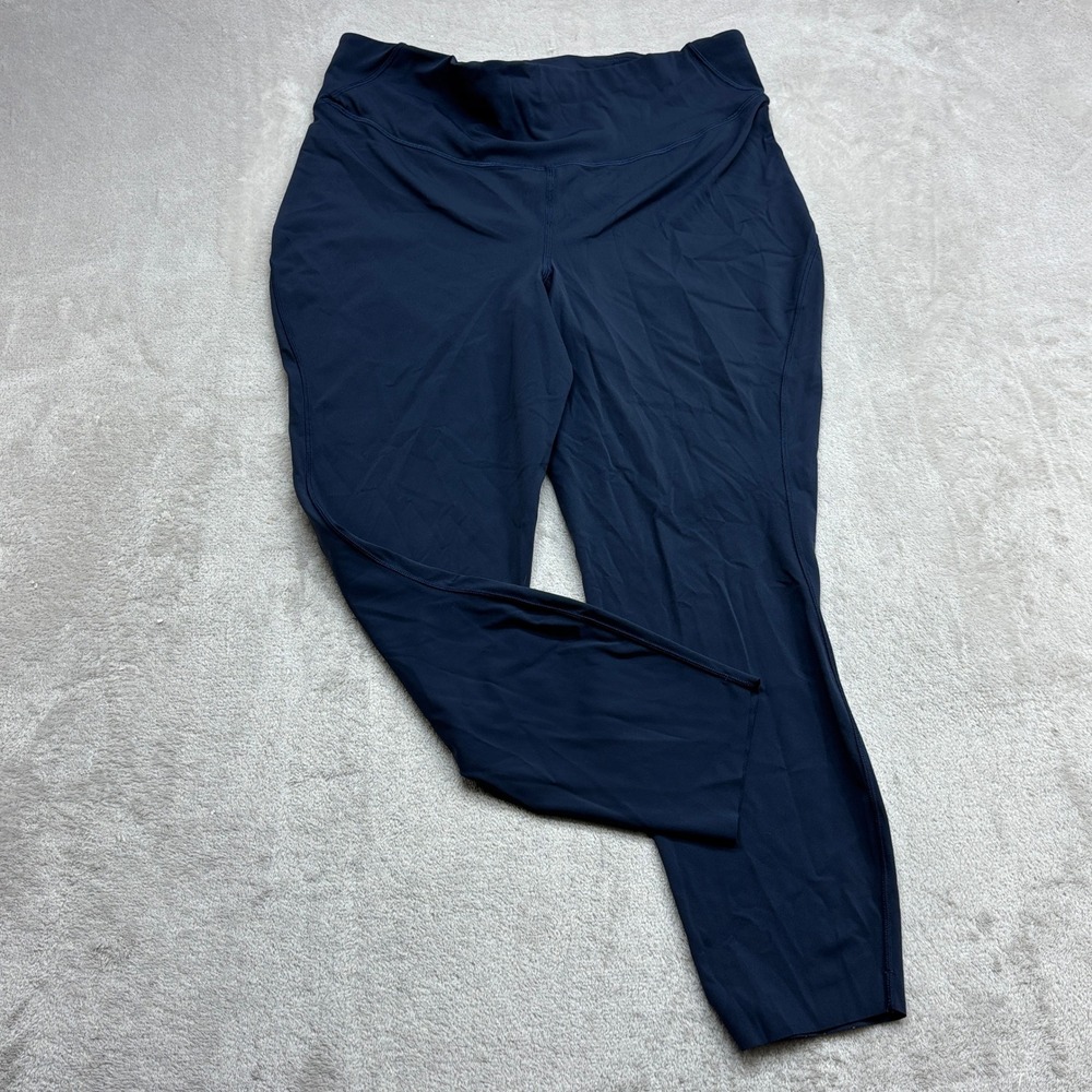 Lululemon Base Pace Leggings Women 14 Navy HR Cropped Active Yoga Training Gym
